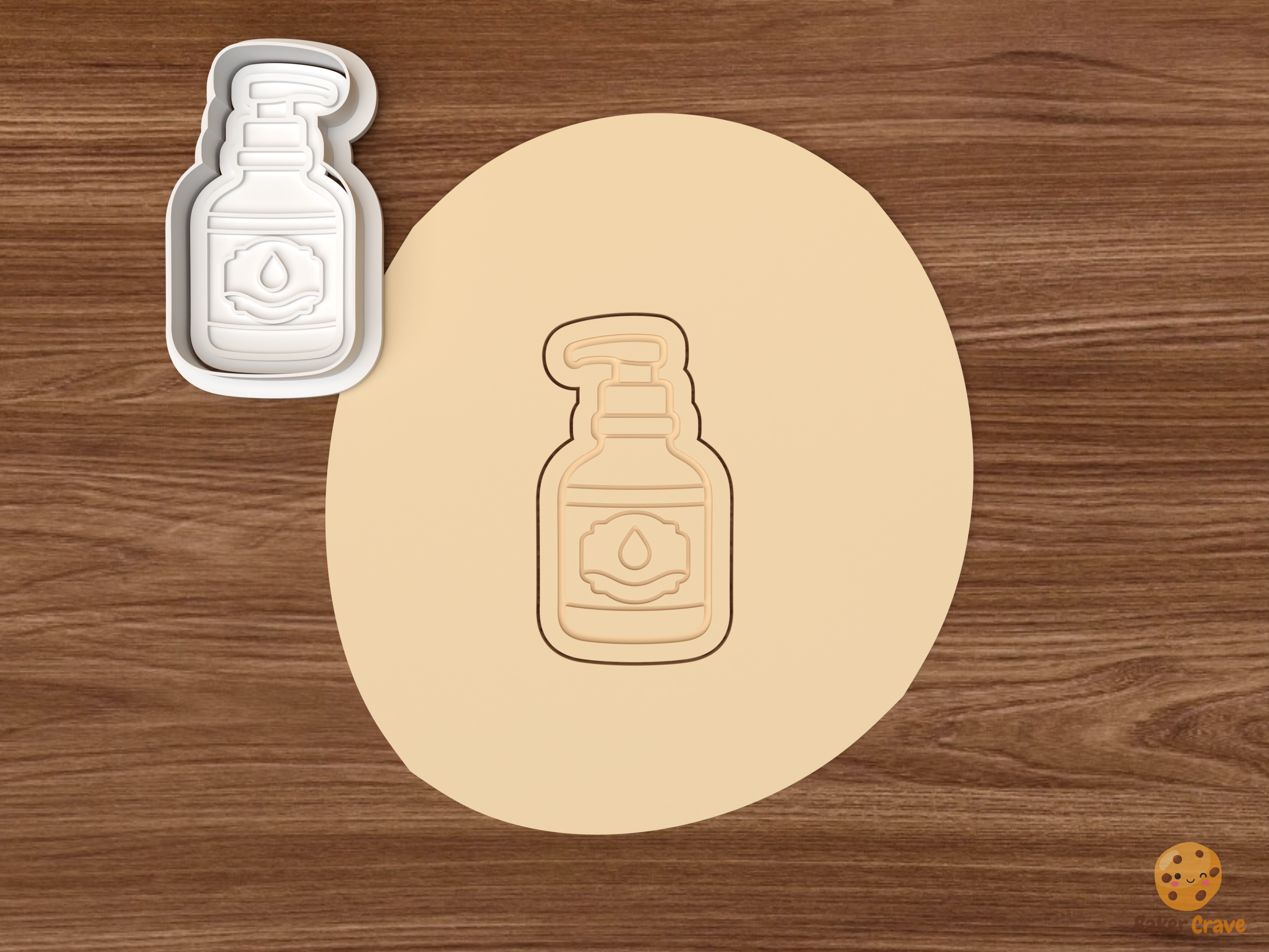 Coffee Shop Cookie Cutter Set STL File - dough syrup pump bottle