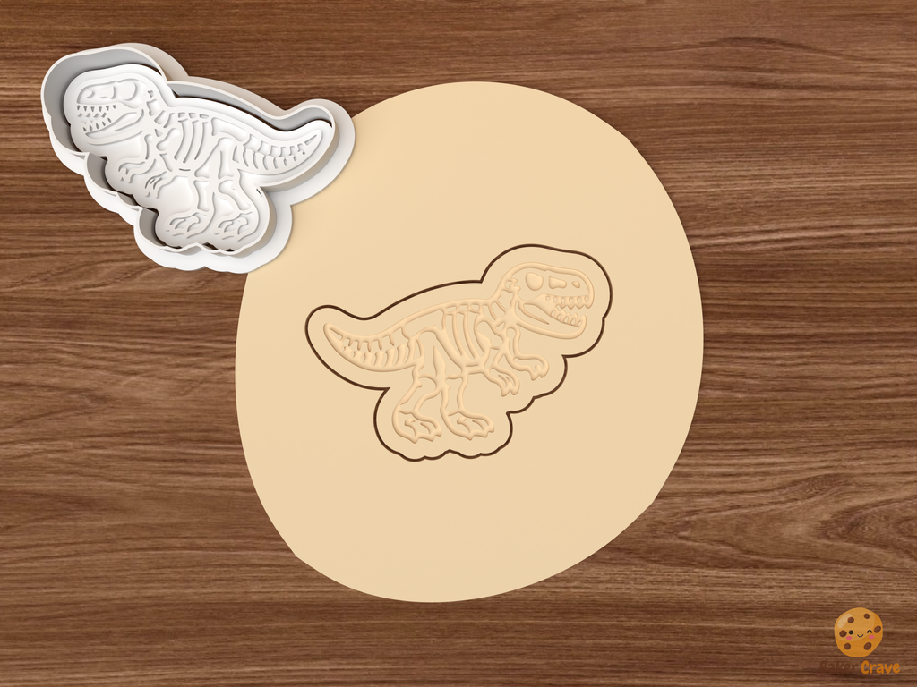 Dinosaur Fossil Cookie Cutter Set STL File - dough t rex fossil