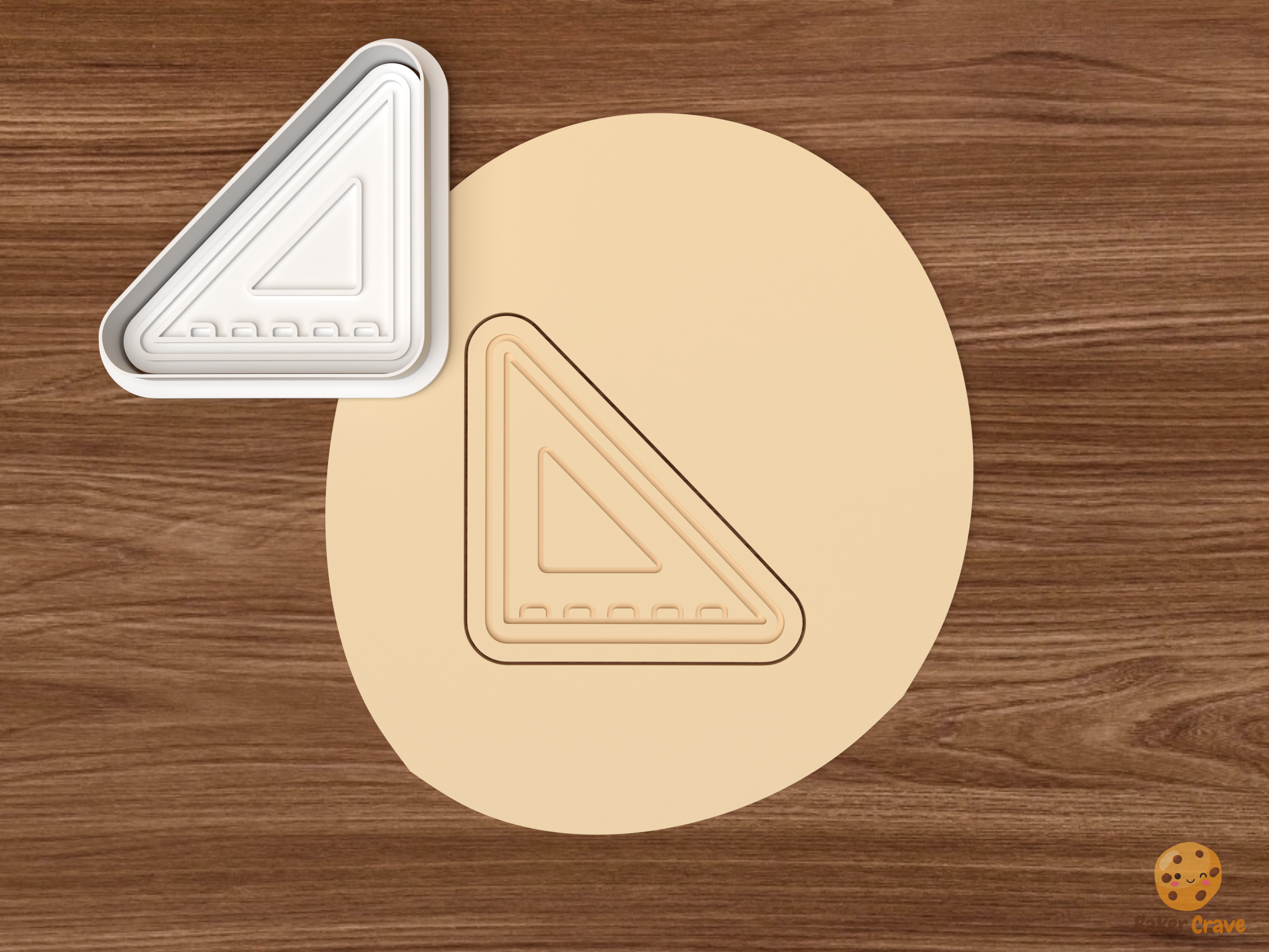 Architect Cookie Cutter Set STL File - dough triangle ruler