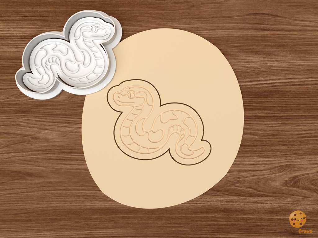 Snake Cookie Cutter Set STL File - dough upright curled snake