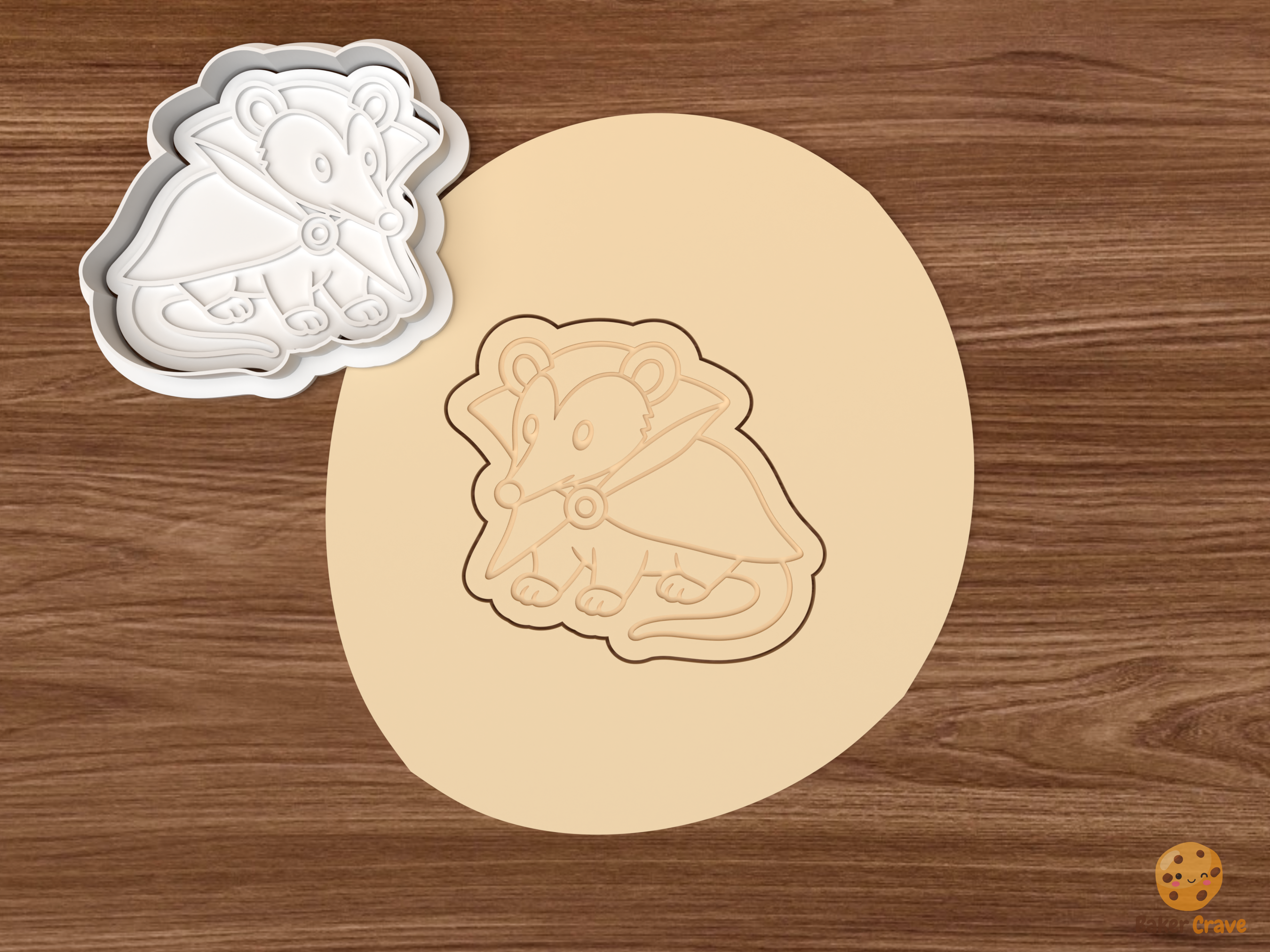 Halloween Opossum Cookie Cutter Set STL File - dough vampire opossum