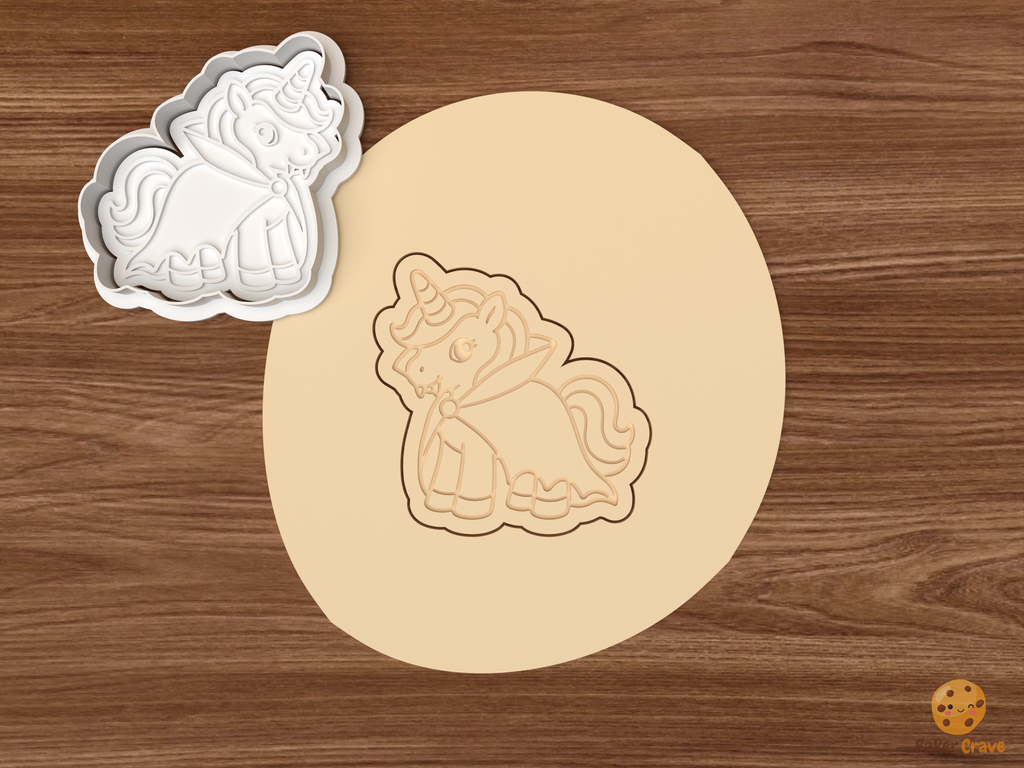 Halloween Unicorn Cookie Cutter Set STL File - dough vampire unicorn