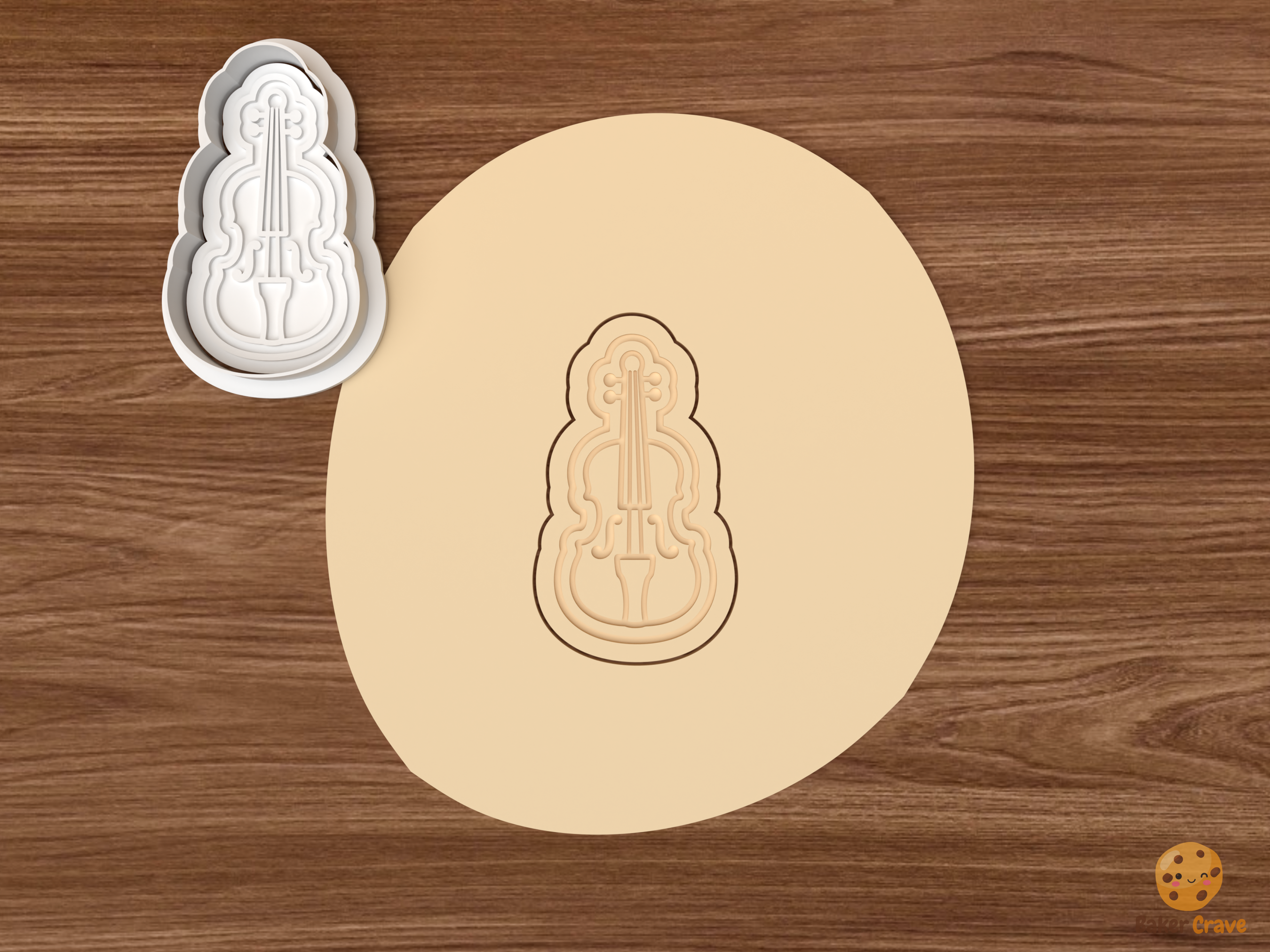 Violin Music Cookie Cutter Set STL File - dough violin