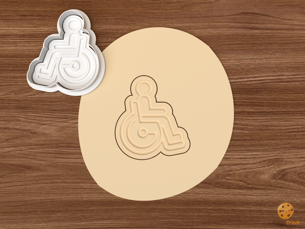 Accessibility Inclusion Cookie Cutter Set STL File - dough wheelchair user