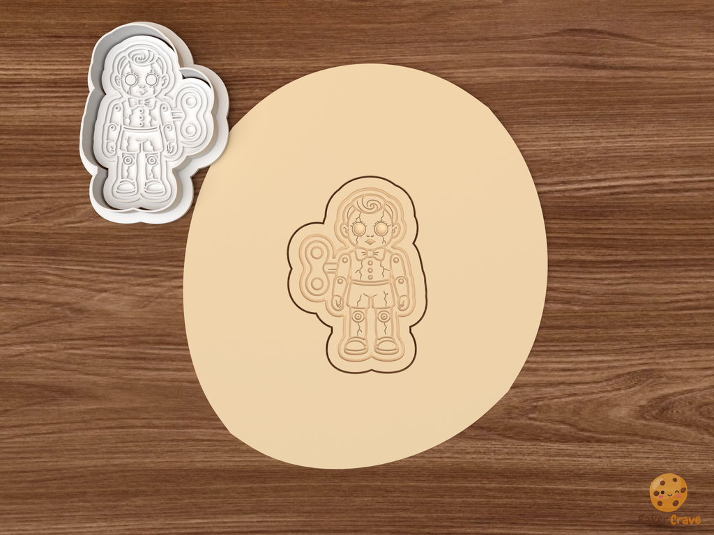 Halloween Haunted Doll Cookie Cutter Set STL File - dough wind up haunted doll