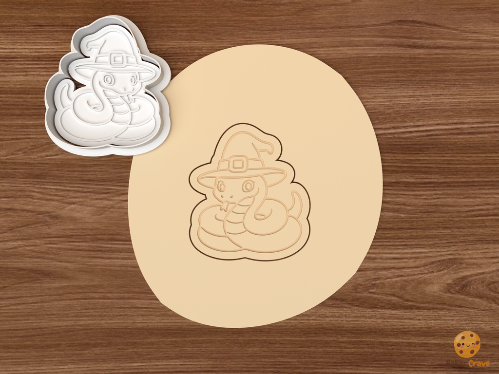 Halloween Snake Cookie Cutter Set STL File - dough witch hat snake