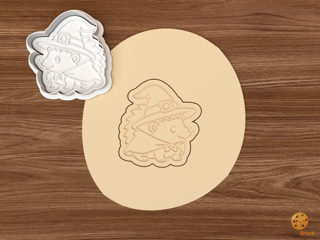 Halloween Hedgehog Cookie Cutter Set STL File - dough witch hedgehog