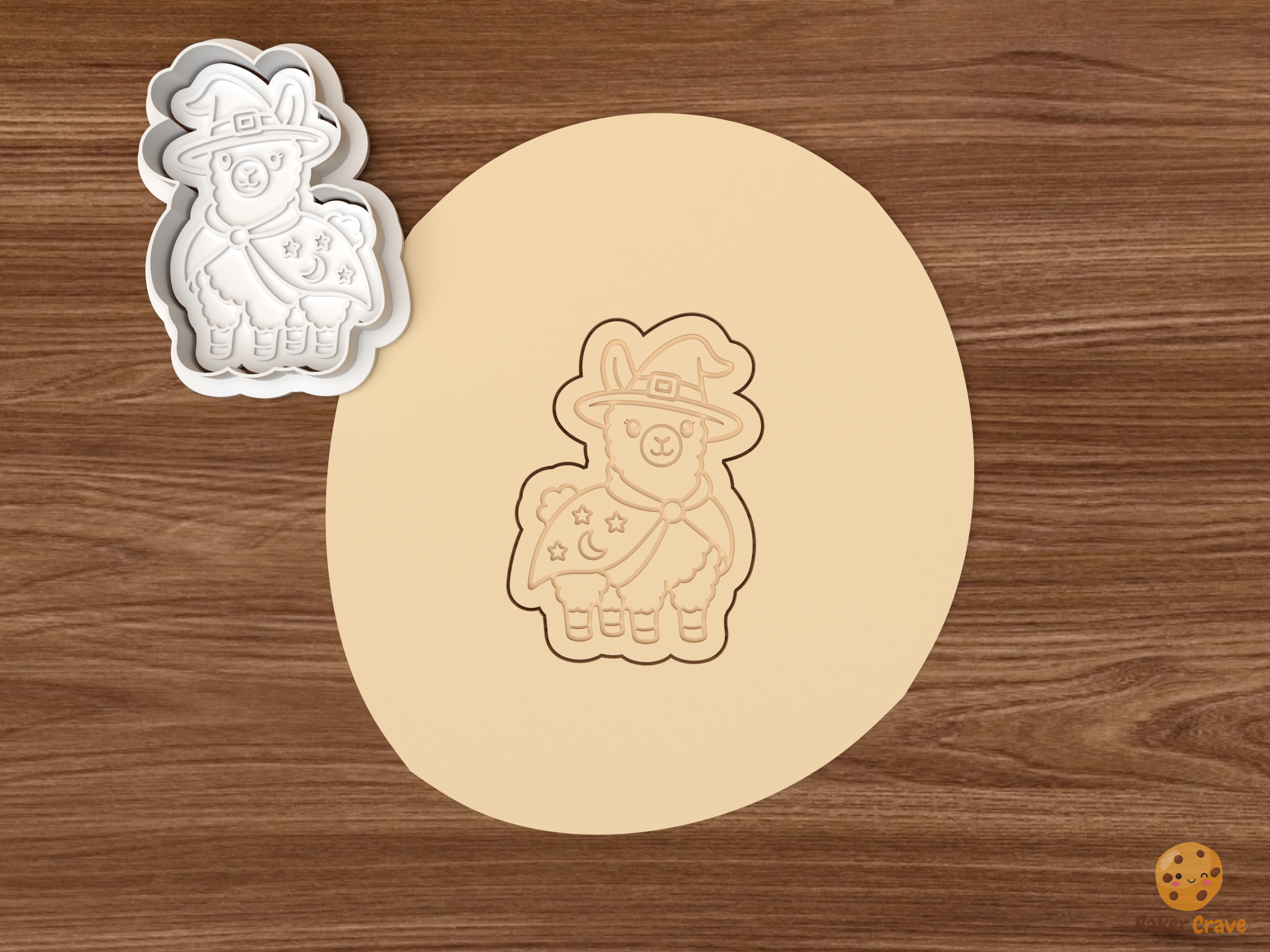 Halloween Llama Cookie Cutter Set STL File - dough witch llama