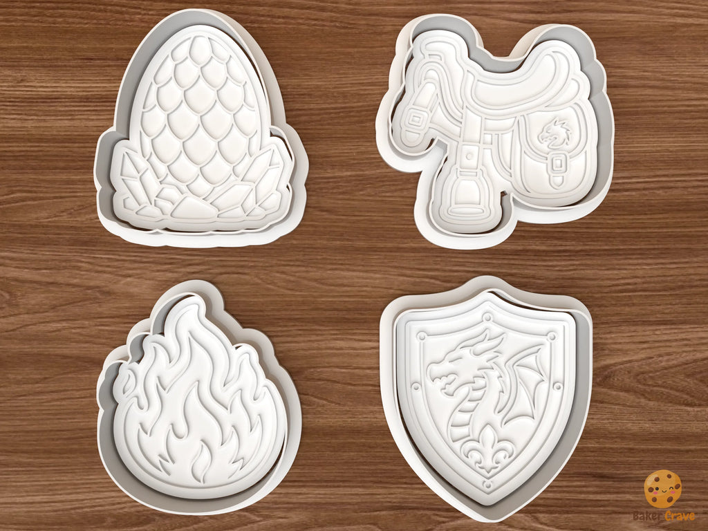 Dragon Fantasy Cookie Cutter Set STL File - 01 set main
