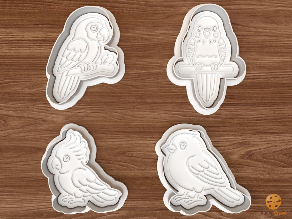 Pet Birds Cookie Cutter Set STL File