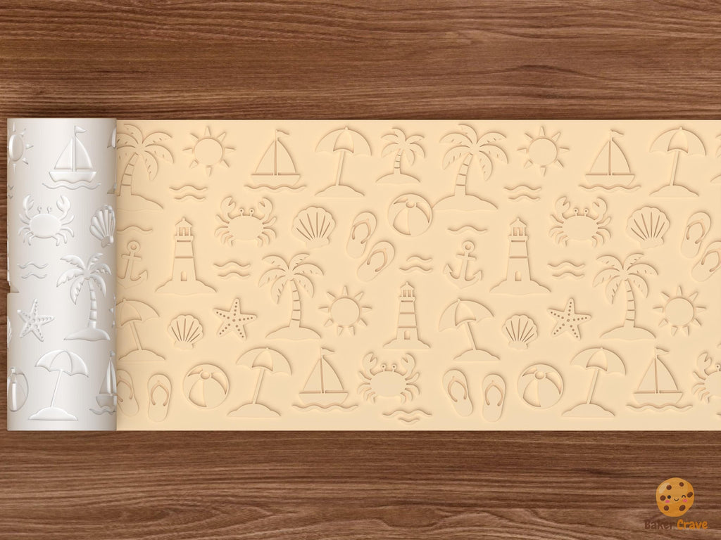 Beach Summer Pattern Textured Roller STL File