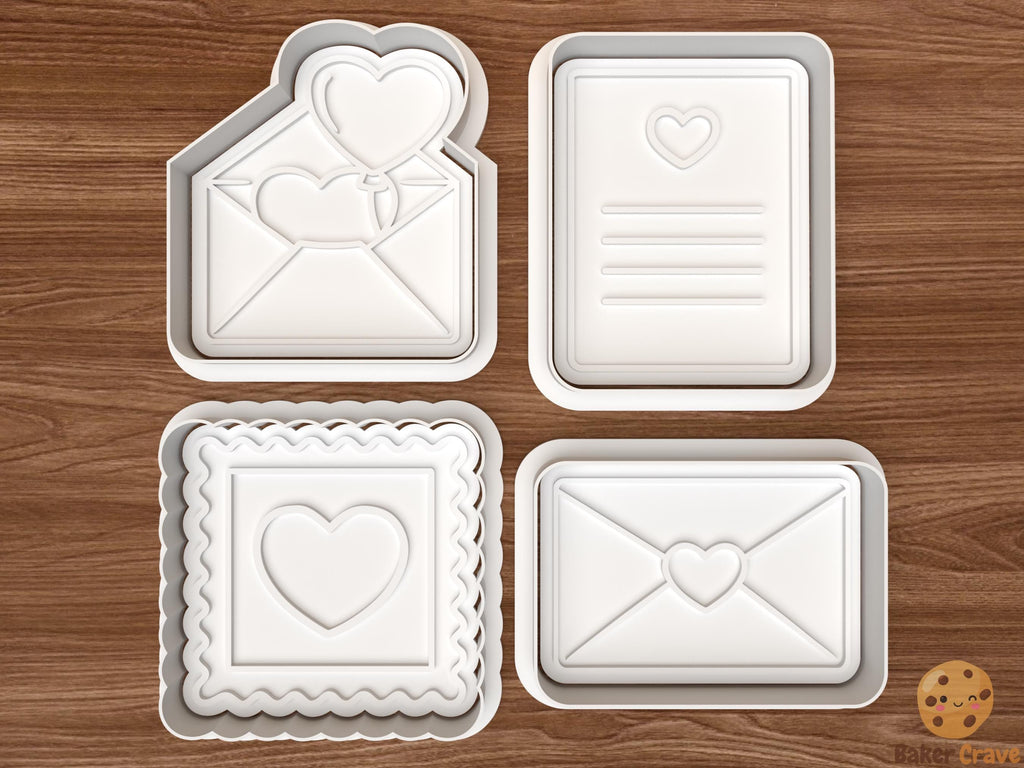 Valentine Love Mail Cookie Cutter Set STL File