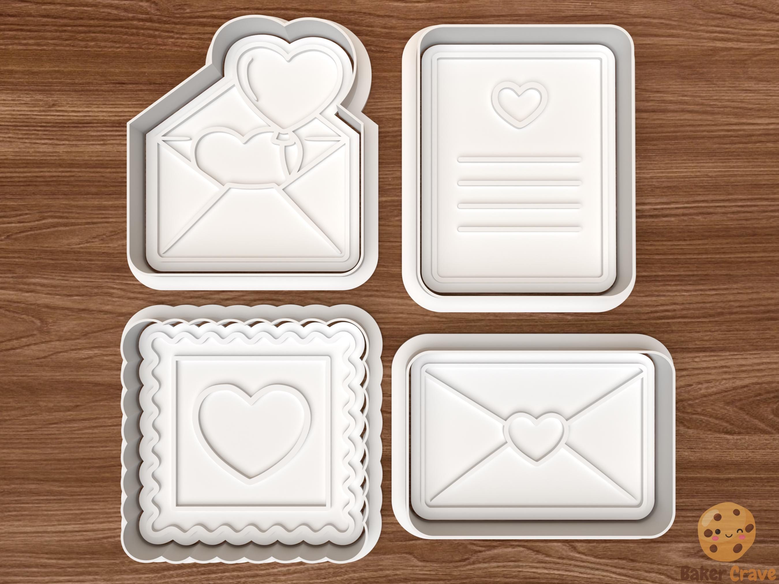 Valentine Love Mail Cookie Cutter Set STL File