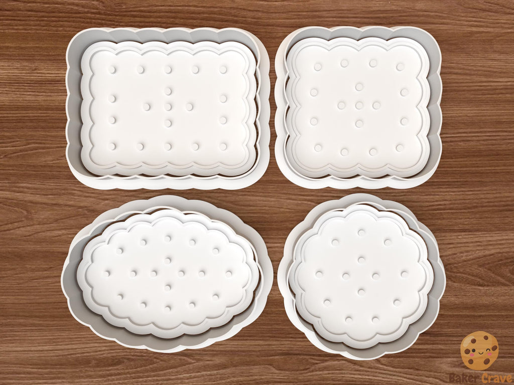 Wave Edge Biscuit Cookie Cutter Set STL File