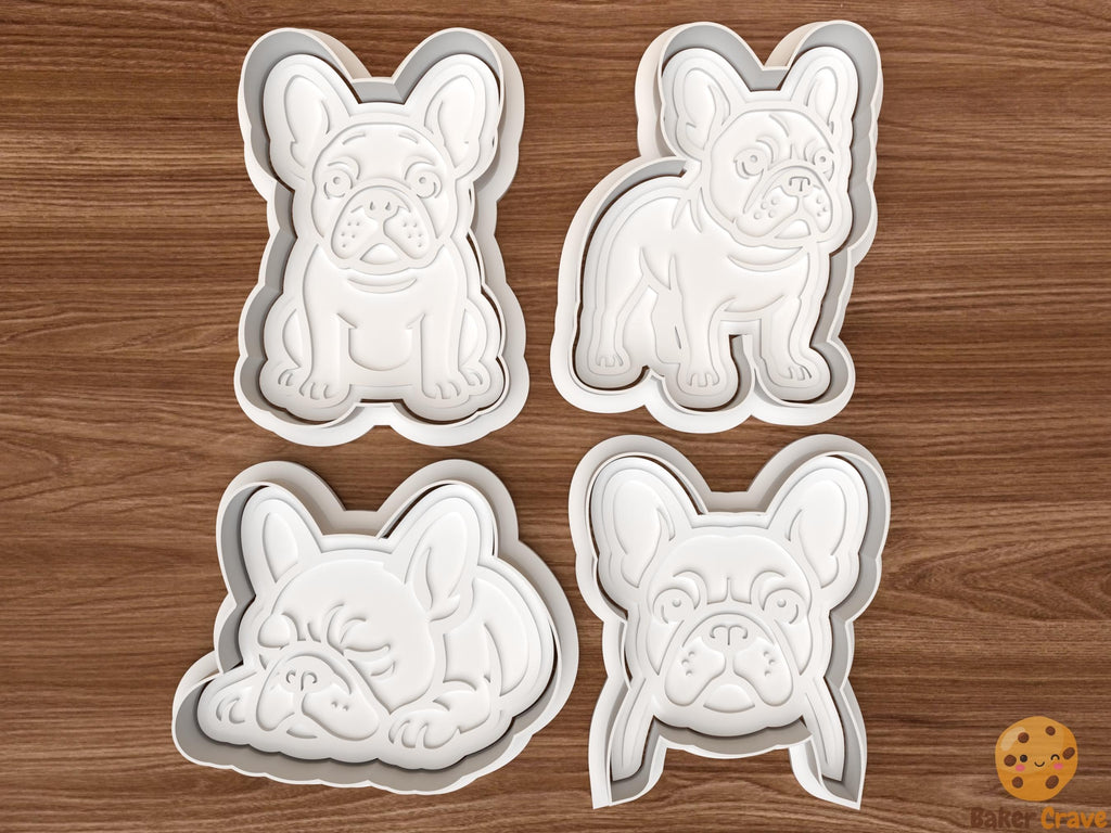French Bulldog Cookie Cutter Set STL File