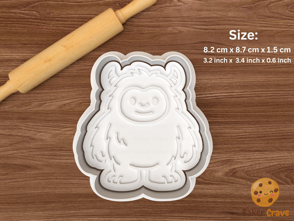 Cute Chunky Yeti Cookie Cutter Set STL File