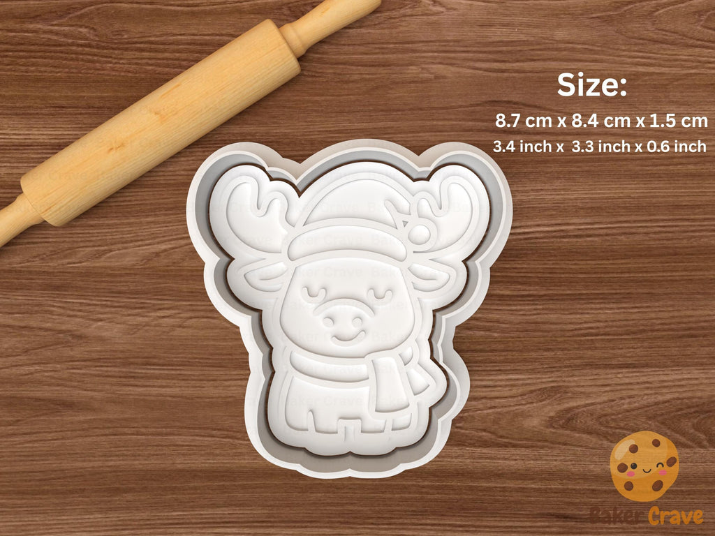 Christmas Kawaii Moose Cookie Cutter Set STL File