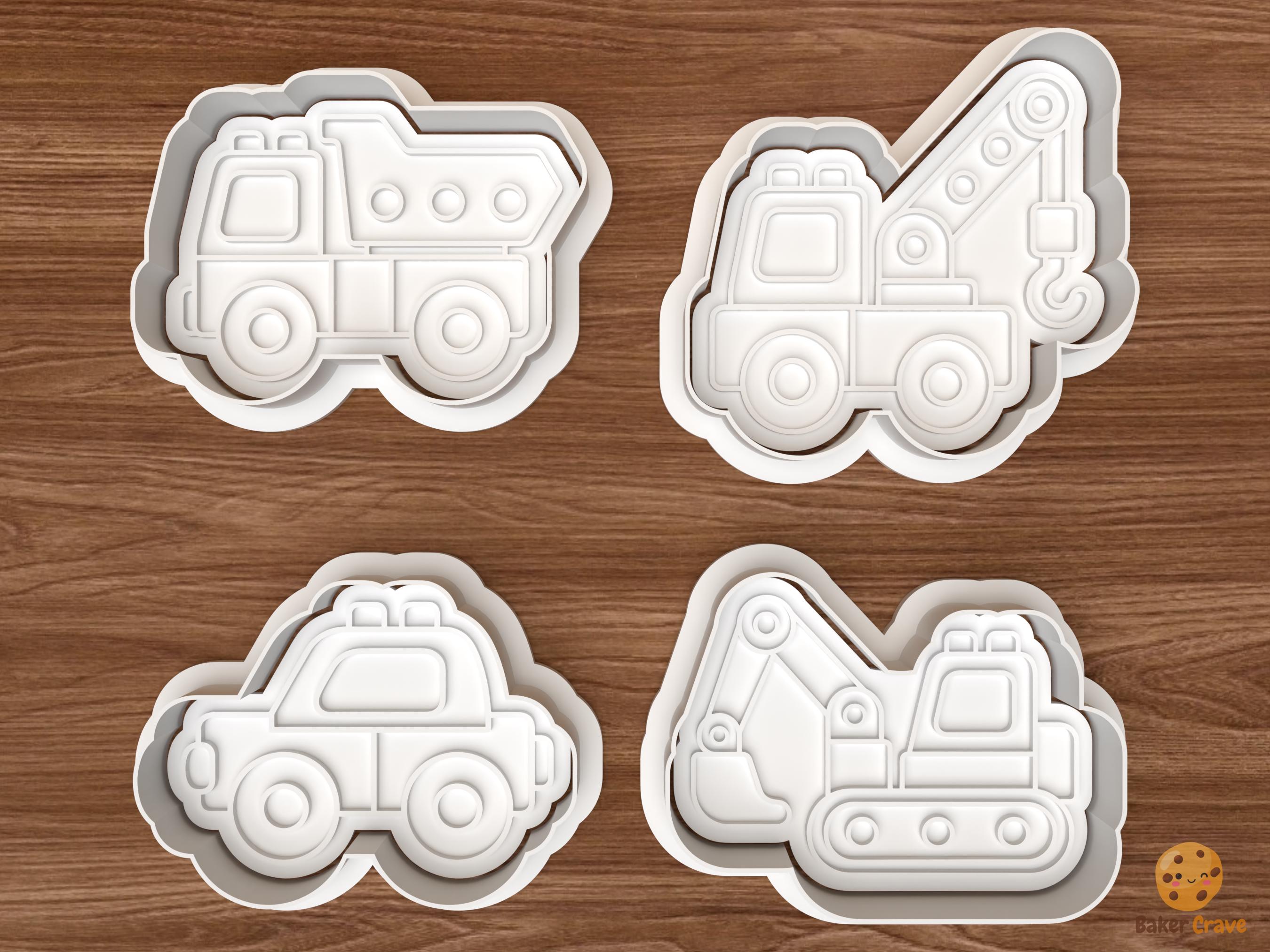 Toy Construction Vehicles Cookie Cutter Set STL File
