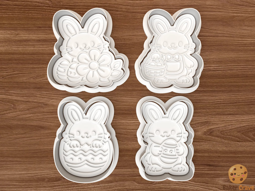 Easter Bunny Cookie Cutter Set STL File - bunny1