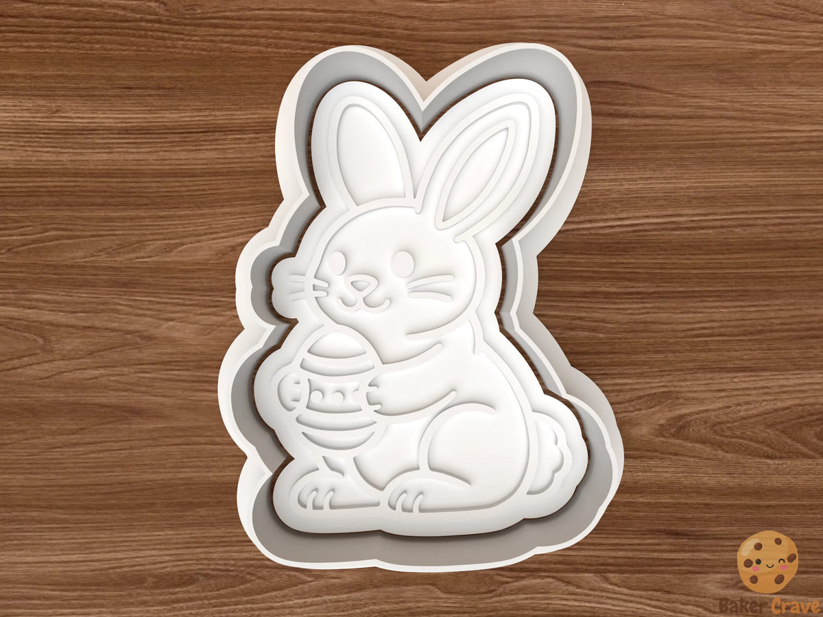 Easter Bunny Holding Egg Cookie Cutter - bunny1