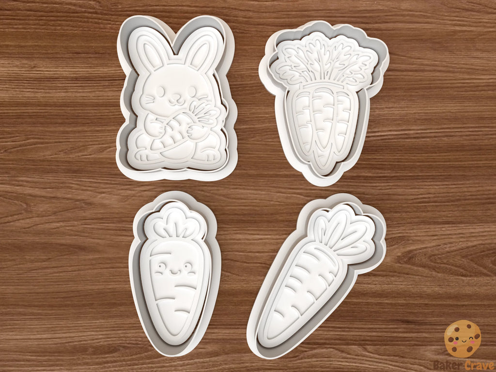 Easter Carrot Cookie Cutter Set STL File - carrot1