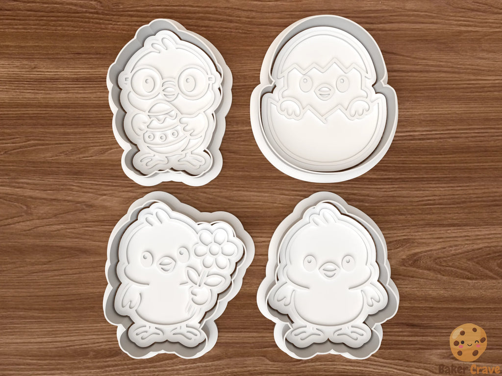 easter chick Cookie Cutter Set STL File - chick1
