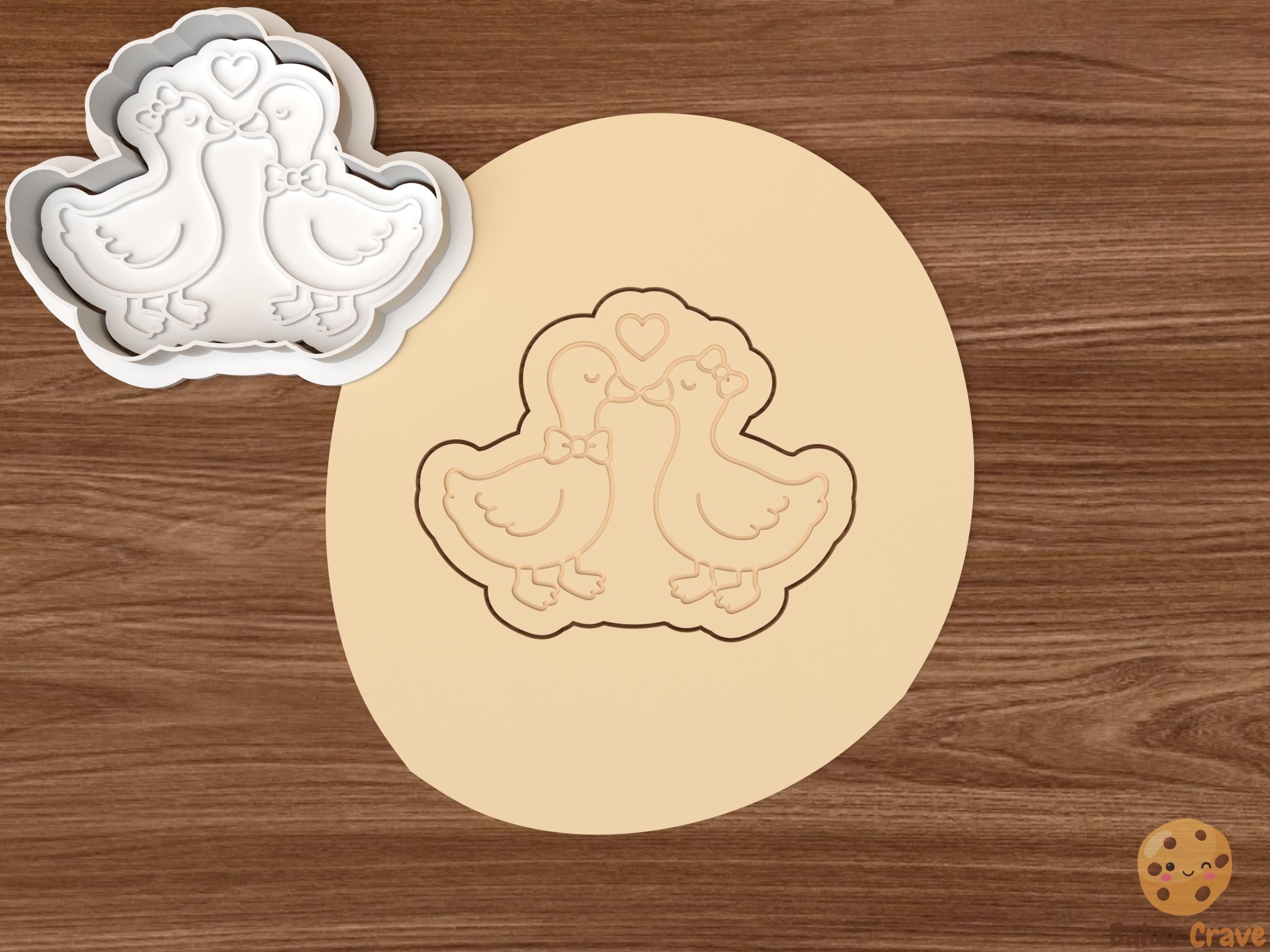 Goose in Love Cookie Cutter Set STL File