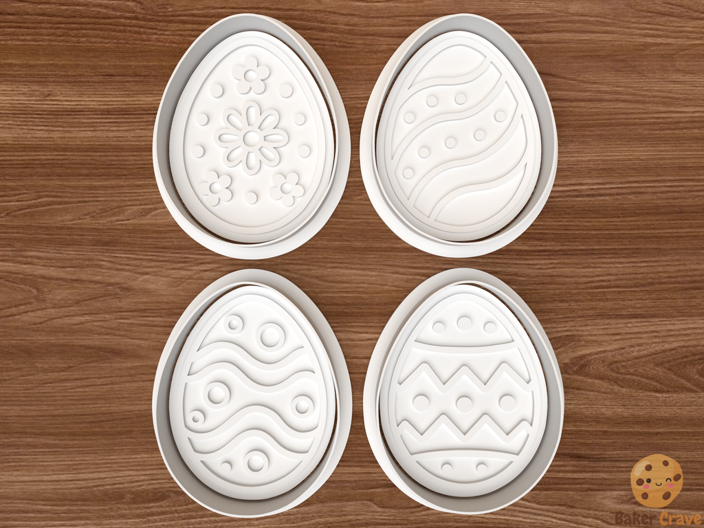 Easter Egg Cookie Cutter Set STL File - egg1