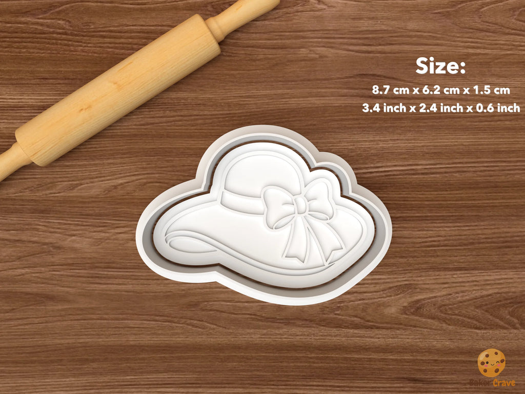 Elegant Women’s Hat Cookie Cutter Set STL File - single wide brim bow hat