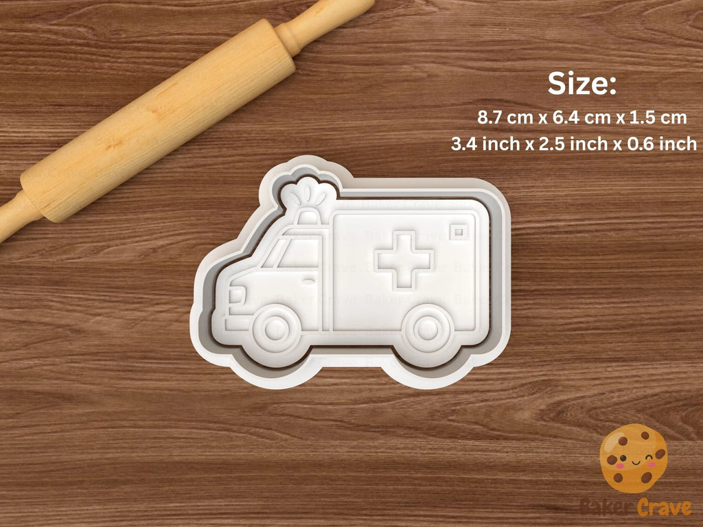 Emergency Cookie Cutter Set STL File - ambulance