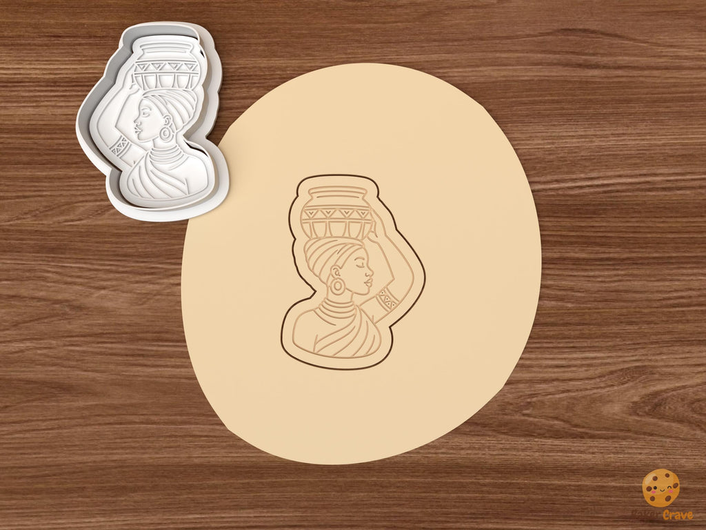 African Woman Cookie Cutter Set STL File