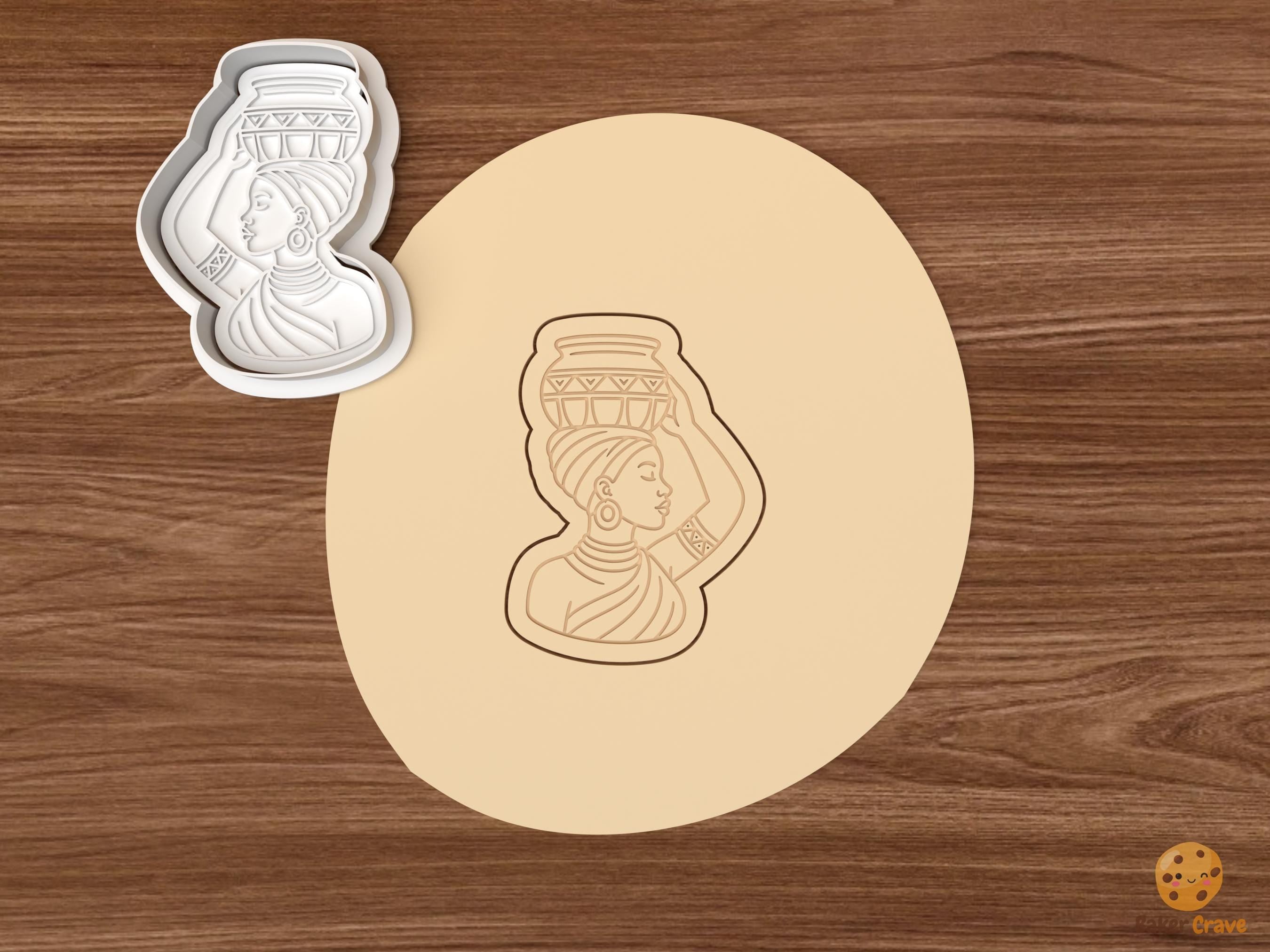 African Woman Cookie Cutter Set STL File