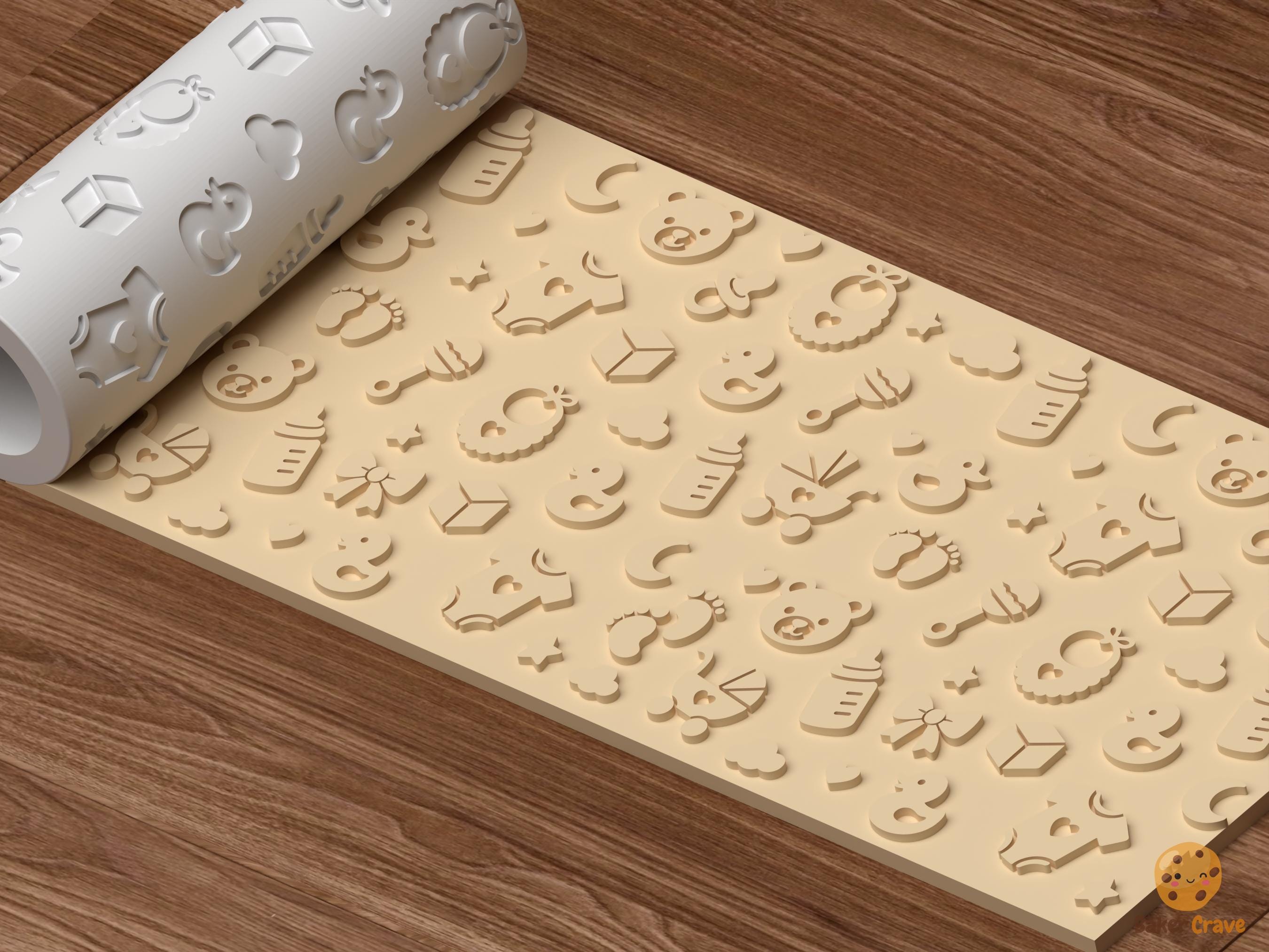 Baby Shower Pattern Textured Roller STL File