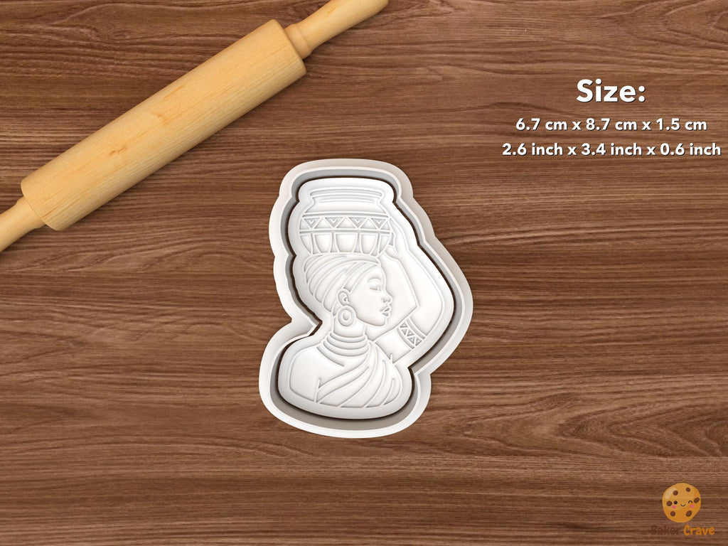 African Woman Cookie Cutter Set STL File