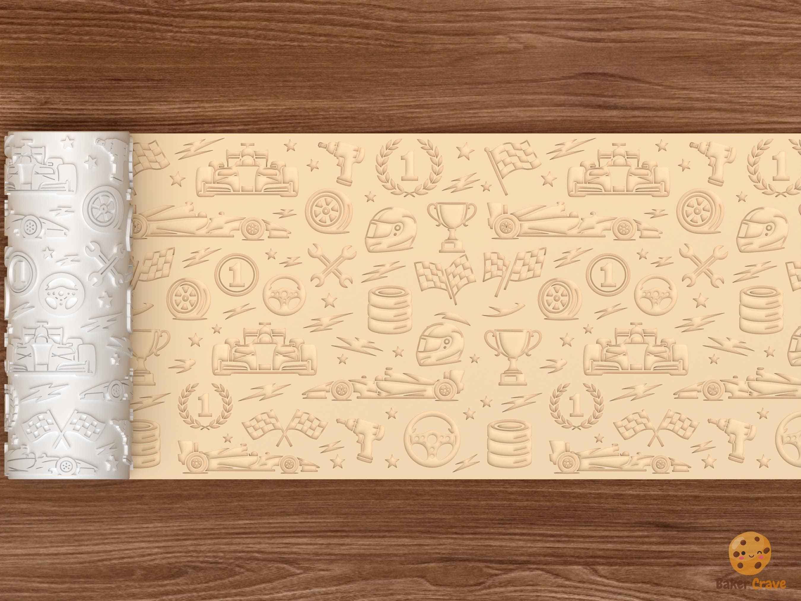 Formula Racing Pattern Textured Roller STL File