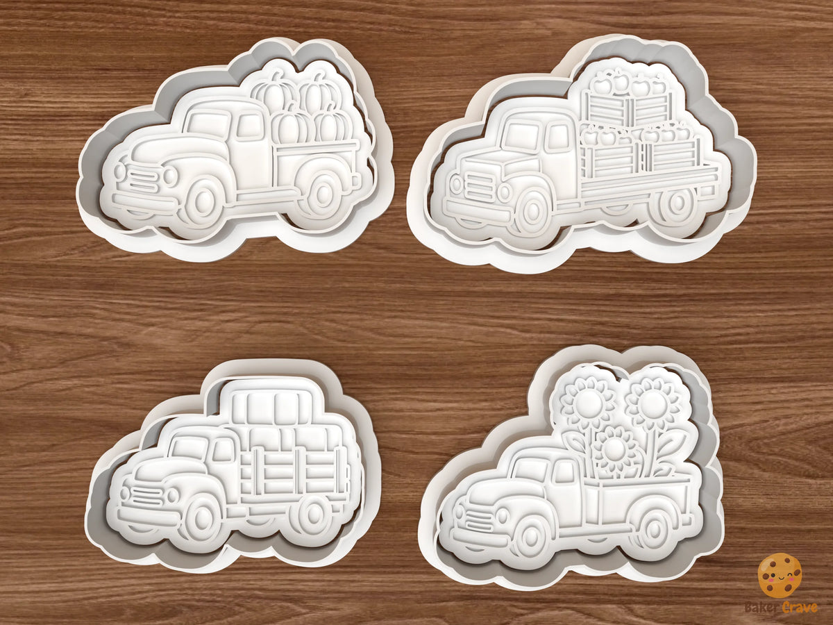 Fall Farm Truck Cookie Cutter Set STL File