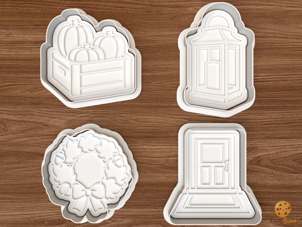 Fall Porch Decor Cookie Cutter Set STL File