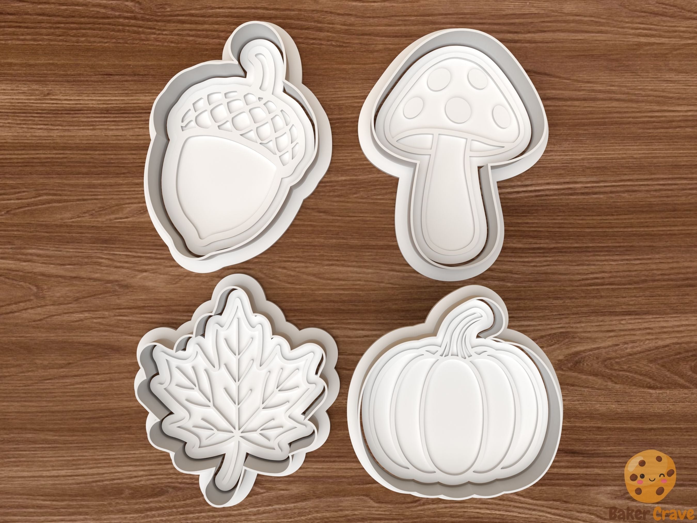Autumn Fall Cookie Cutter Set STL File - fall1