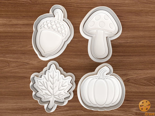 Autumn Fall Cookie Cutter Set STL File - fall1