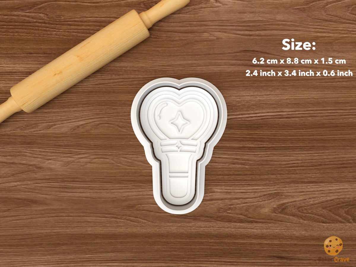 Fan Concert Love Cookie Cutter Set STL File - single heart light stick