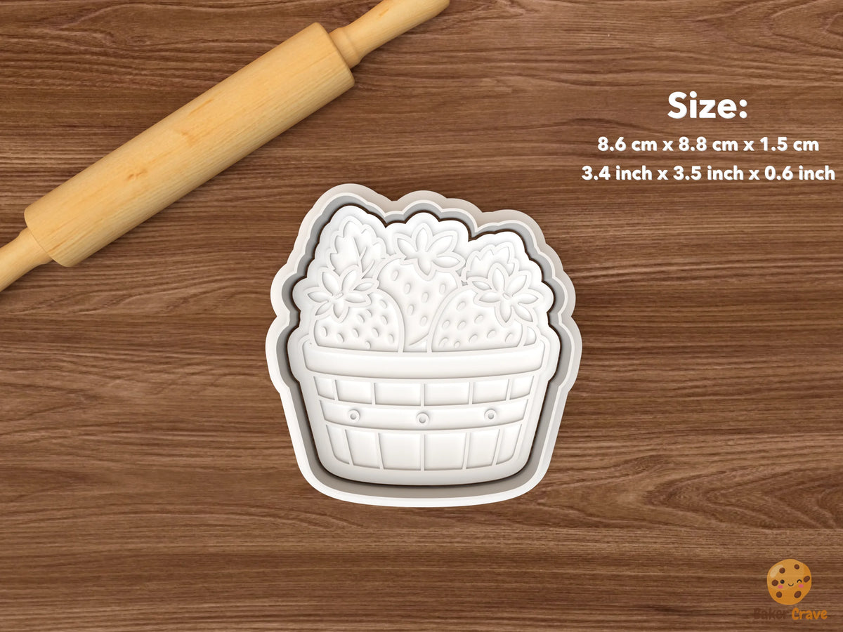 Farmers Market Cookie Cutter Set - single strawberry basket