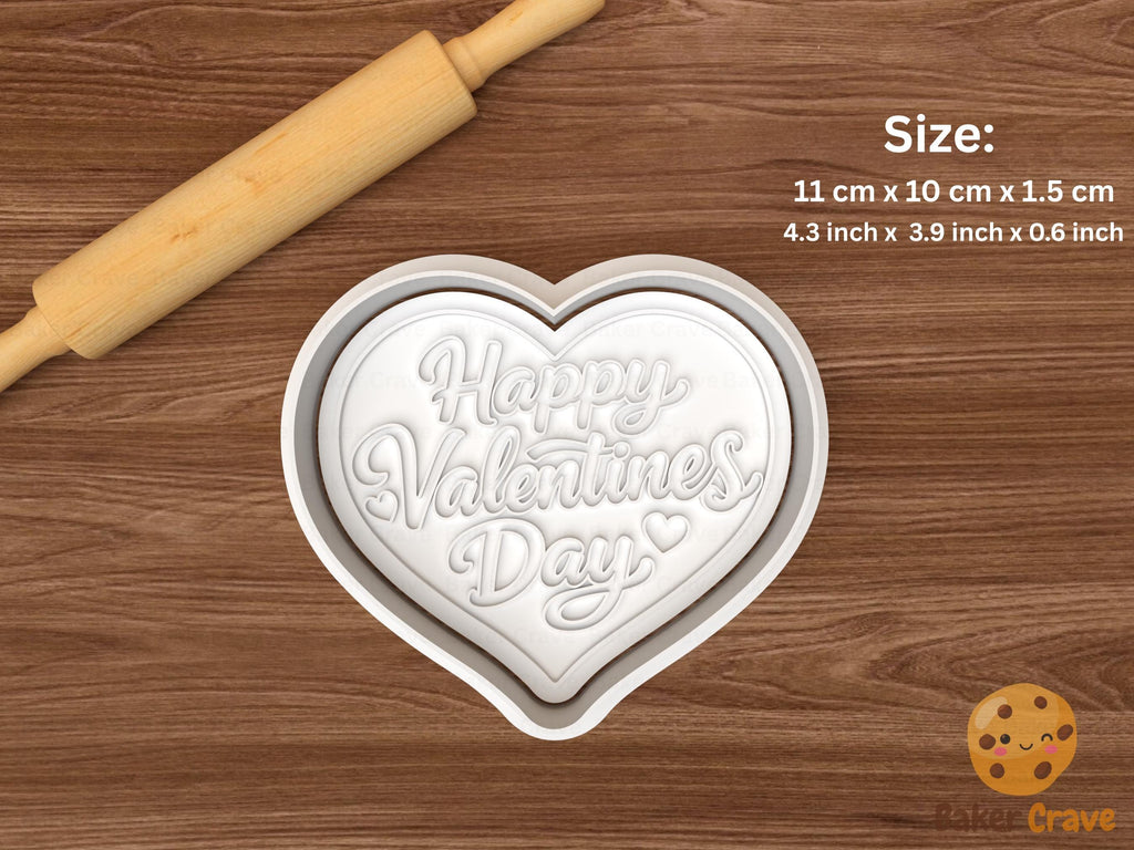 Happy Valentines Day Heart Cookie Cutter STL File