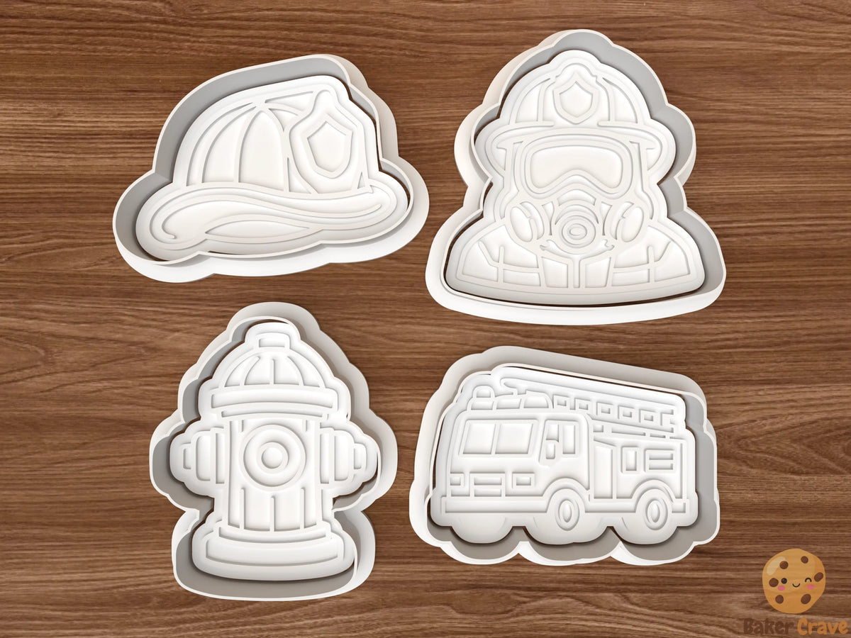 Fire Department Cookie Cutter Set STL File - fire1