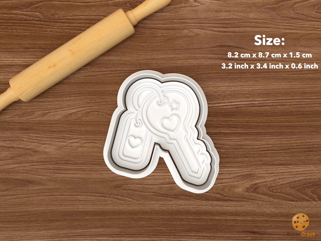 First Apartment Cookie Cutter Set STL File - single keys with heart tag
