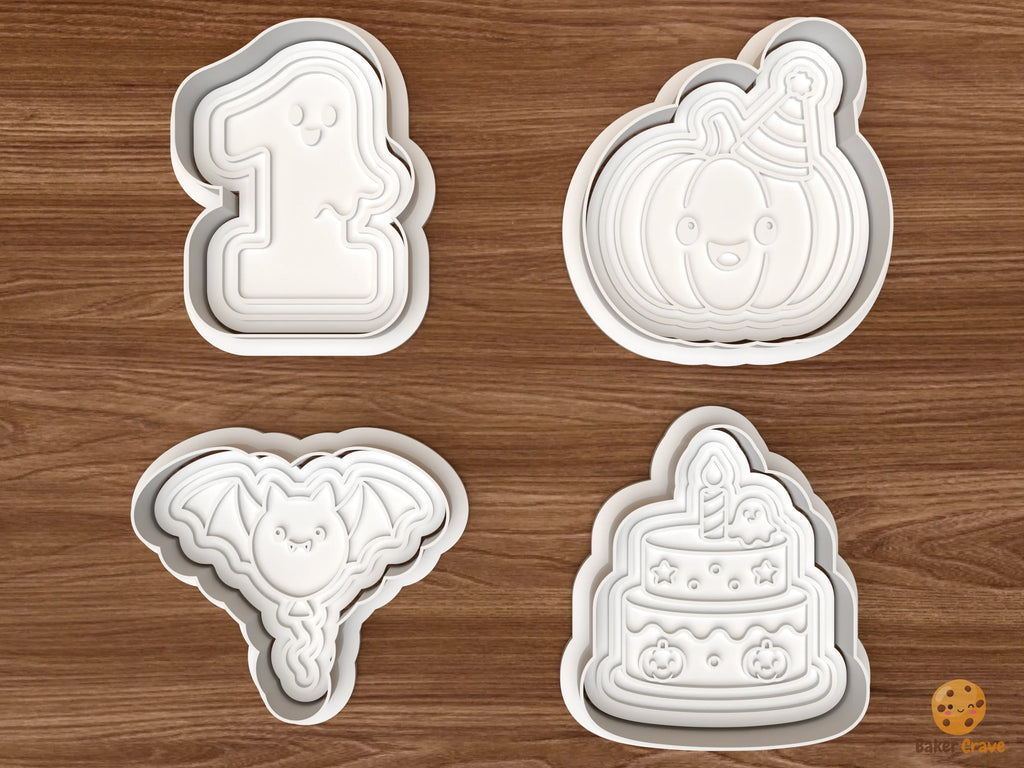 First Boo Birthday Cookie Cutter Set STL File - 01 set main