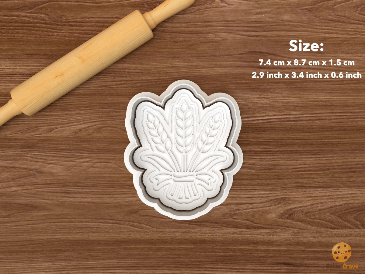First Communion Cookie Cutter Set - single wheat bouquet