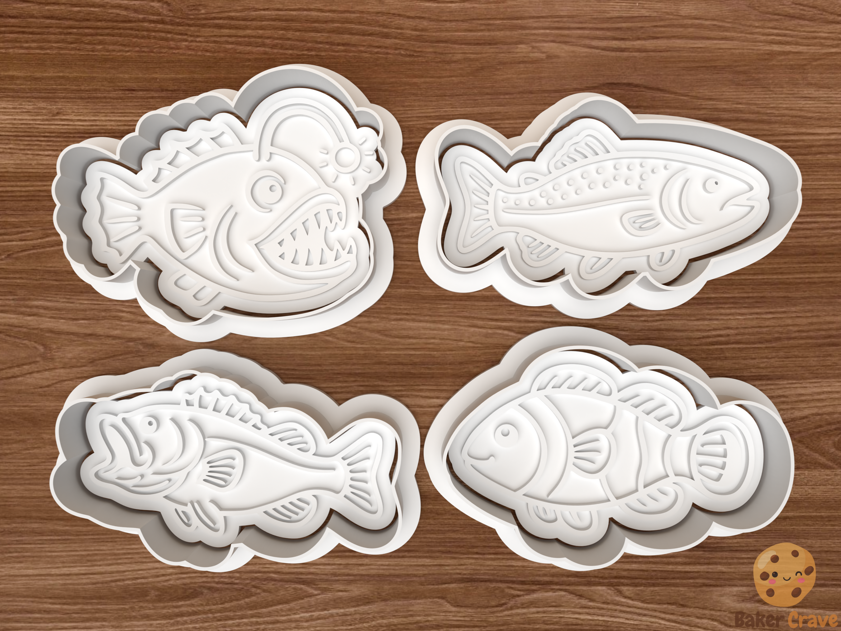 Fish Cookie Cutter Set STL File - fish1