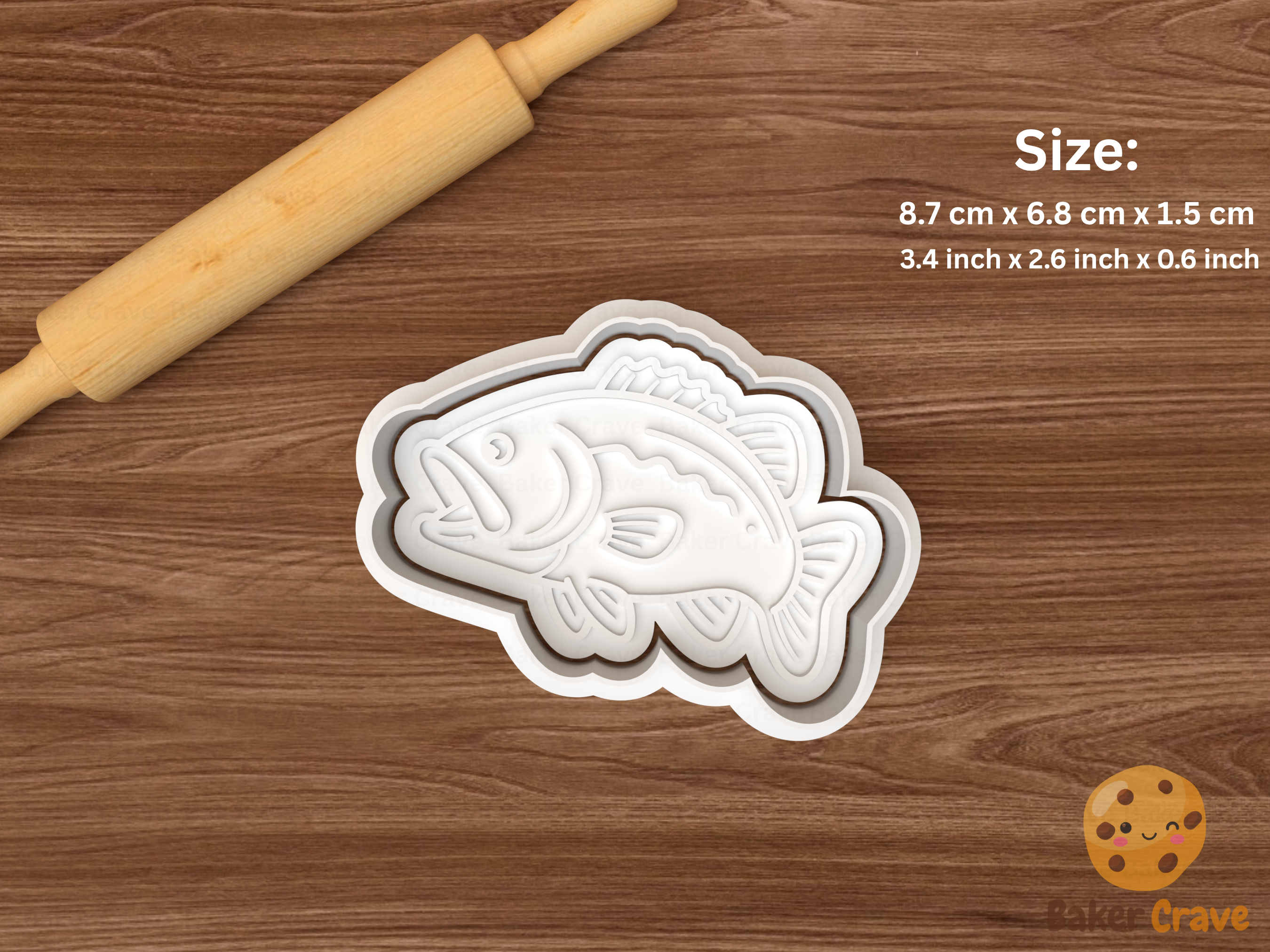 Fishing Dad Cookie Cutter Set STL File - fish8