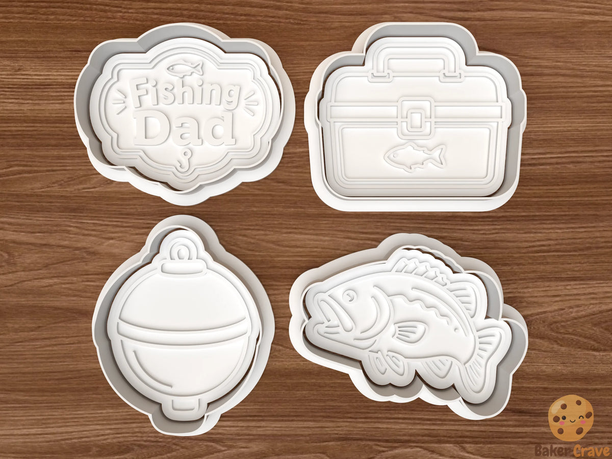 Fishing Dad Cookie Cutter Set STL File - fish1