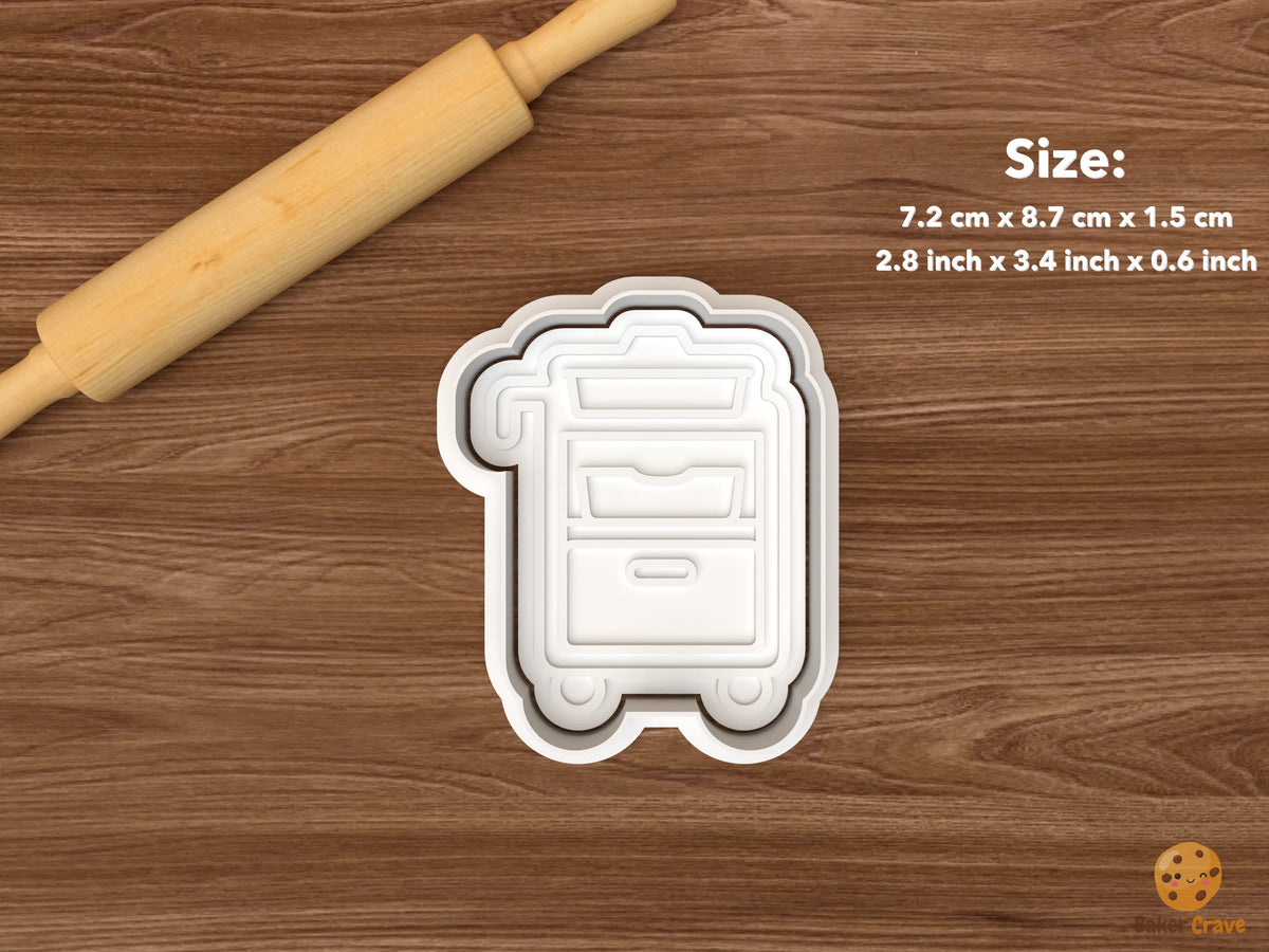 Flight Attendant Cookie Cutter Set - single airline service cart